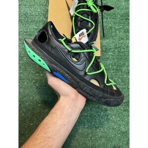 Nike Blazer Low Off White Black Electro Green Size 8.5